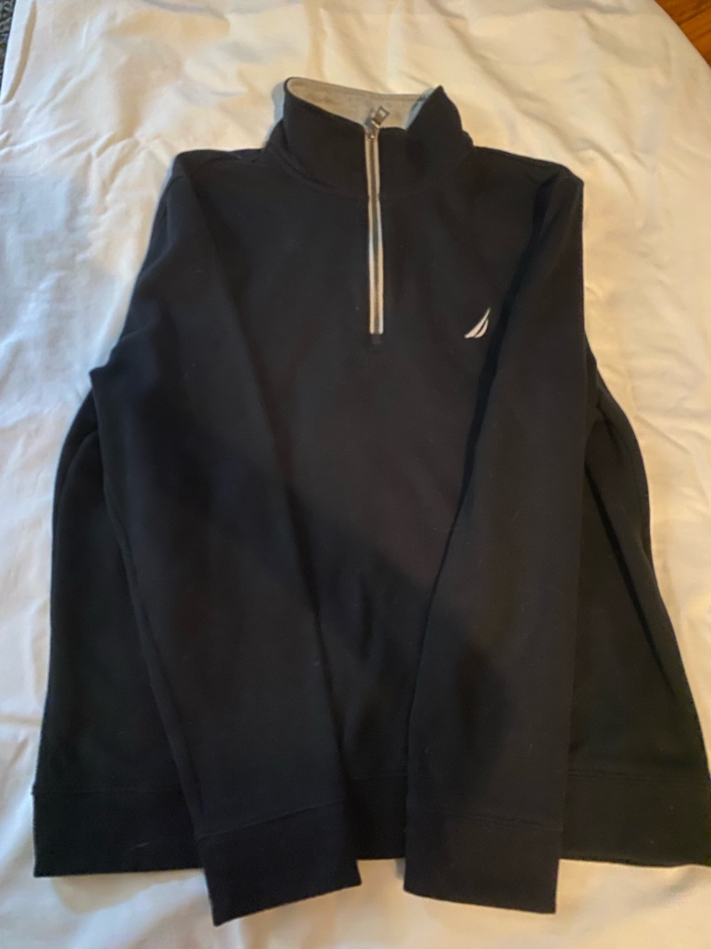Nautica Black Quarter-Zip Pullover with Contrast Zip